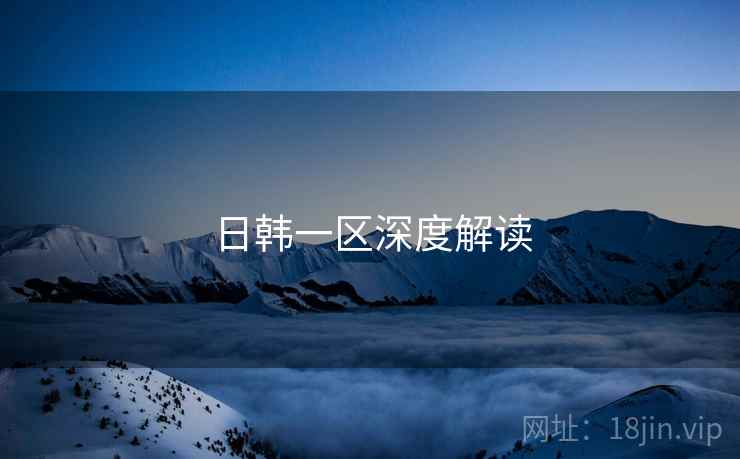 日韩一区深度解读