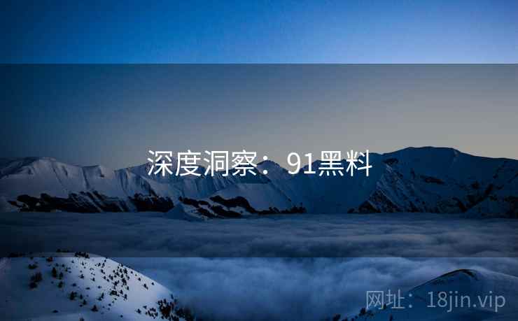 深度洞察:91黑料