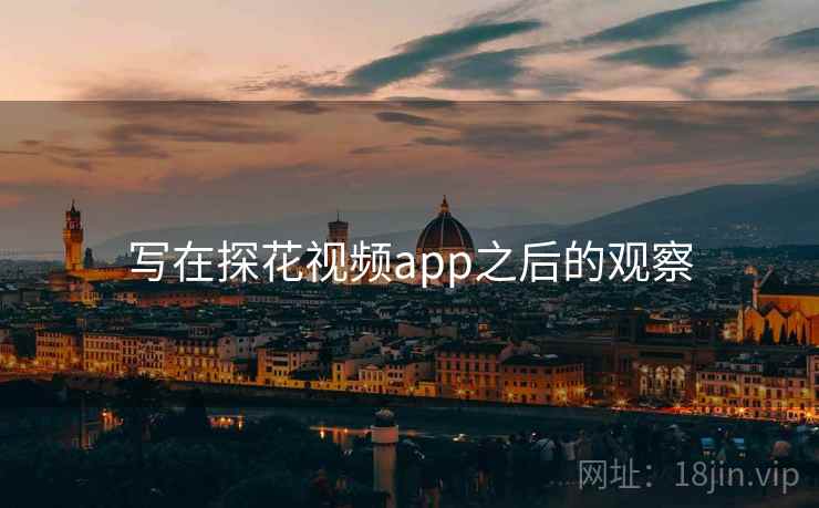 写在探花视频app之后的观察